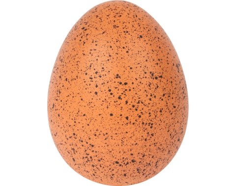 Ceramiczne Jajko Dekoracyjne w Pomarańczowym Kolorze z Czarnymi Kropkami 13 cm