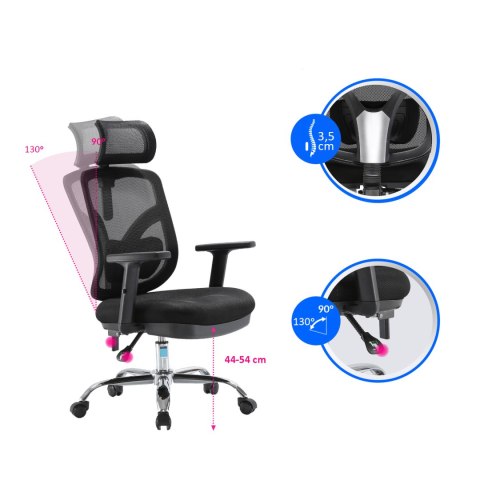 Fotel ergonomiczny ANGEL biurowy obrotowy jOkasta Niebieska