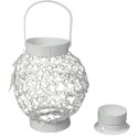 Biała Latarenka Metalowa na Świeczkę Tealight do Dekoracji Ogrodu i Tarasu