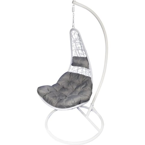 Komfortowy Fotel Wiszący na Taras lub Ogród F-05 Szary z Poduszkami