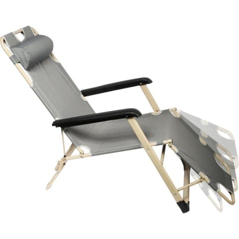 Leżak Ogrodowy Oxford z Regulacją Pozycji - Wzmacniany, Składany, Kolor Złoty