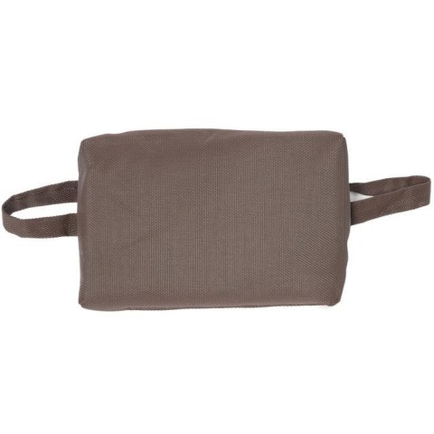 Leżak ogrodowy kompaktowy, bujany, brązowy z poduchą regulowaną