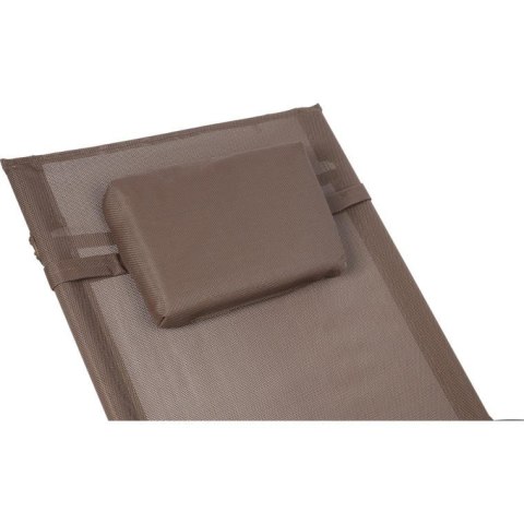 Leżak ogrodowy kompaktowy, bujany, brązowy z poduchą regulowaną