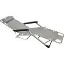 OXFORD LEŻAK FOTEL OGRODOWY WZMOCNIONY SKŁADANY SILVER
