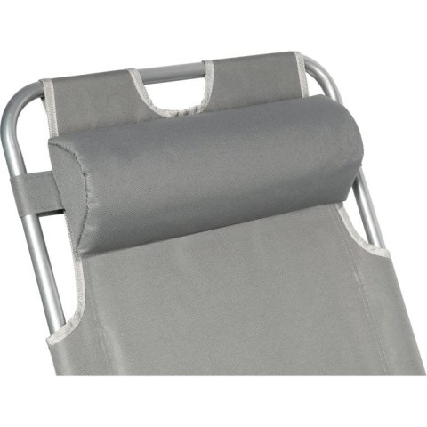 OXFORD LEŻAK FOTEL OGRODOWY WZMOCNIONY SKŁADANY SILVER