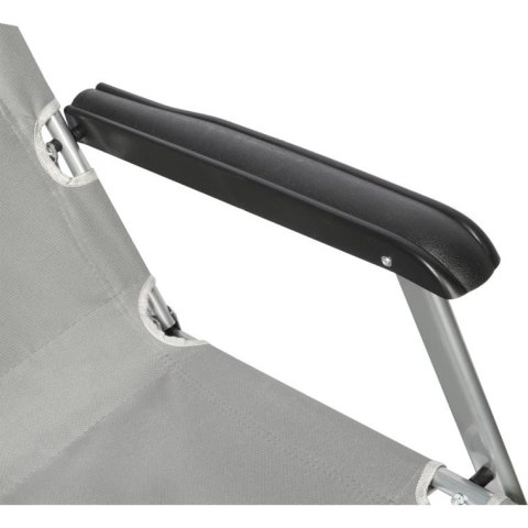 OXFORD LEŻAK FOTEL OGRODOWY WZMOCNIONY SKŁADANY SILVER