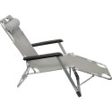 OXFORD LEŻAK FOTEL OGRODOWY WZMOCNIONY SKŁADANY SILVER