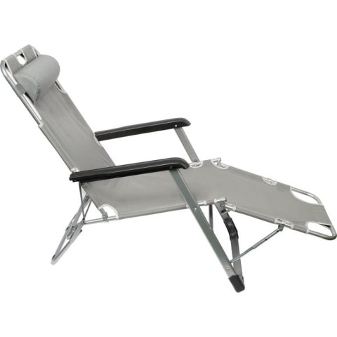 OXFORD LEŻAK FOTEL OGRODOWY WZMOCNIONY SKŁADANY SILVER
