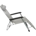 OXFORD LEŻAK FOTEL OGRODOWY WZMOCNIONY SKŁADANY SILVER
