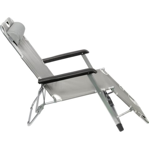OXFORD LEŻAK FOTEL OGRODOWY WZMOCNIONY SKŁADANY SILVER
