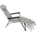 OXFORD LEŻAK FOTEL OGRODOWY WZMOCNIONY SKŁADANY SILVER