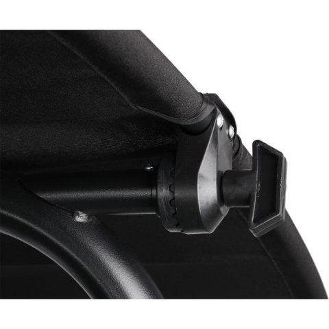 Prosty Montaż - Huśtawka Ogrodowa Czarna z Regulowanym Dachem i Antypoślizgowymi Podkładkami SW-012