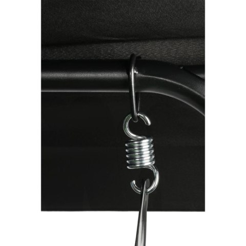 Prosty Montaż - Huśtawka Ogrodowa Czarna z Regulowanym Dachem i Antypoślizgowymi Podkładkami SW-012