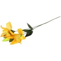 Gałązka Sztucznej Lili podwójnej z Pąkiem w kolorze Jasno Pomarańczowym, 75 cm.