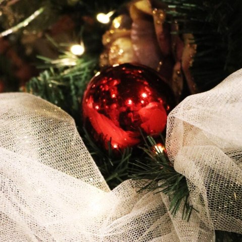 Komplet 10 bombek plastikowych w tubie czerwone połysk