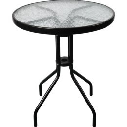STOLIK OKRĄGŁY BISTRO OGRODOWY SZKLANY BALKONOWY 60 CM