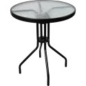STOLIK OKRĄGŁY BISTRO OGRODOWY SZKLANY BALKONOWY 60 CM