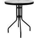 STOLIK OKRĄGŁY BISTRO OGRODOWY SZKLANY BALKONOWY 60 CM