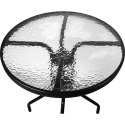 STOLIK OKRĄGŁY BISTRO OGRODOWY SZKLANY BALKONOWY 60 CM