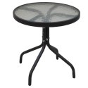 STOLIK OKRĄGŁY BISTRO OGRODOWY SZKLANY BALKONOWY 60 CM