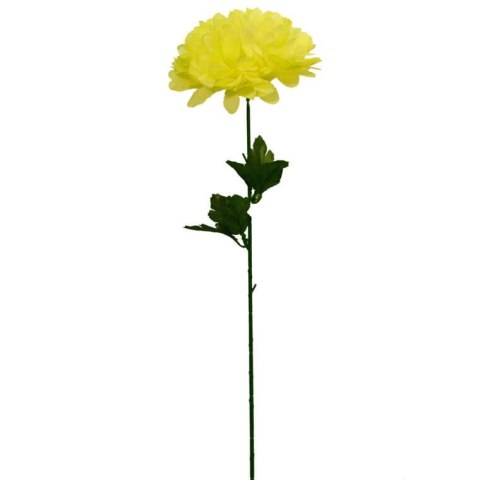 Sztuczna Chryzantema Żółta - Dekoracja na Wszystkich Świętych, Wysokość 75 cm, Średnica Główki 20 cm