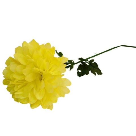 Sztuczna Chryzantema Żółta - Dekoracja na Wszystkich Świętych, Wysokość 75 cm, Średnica Główki 20 cm