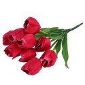 Sztuczne Tulipany Różowe 38cm - Bukiet 9 Sztuk Wysokiej Jakości