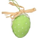 Zestaw 6 Zielono-Białych Jajek w Kropki - Ozdoby Wielkanocne 6 cm