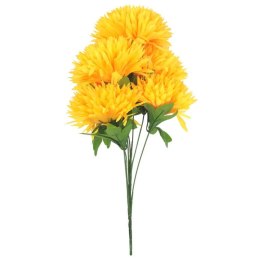 Bukiet Żółtych Sztucznych Chryzantem Strzępiastych - Dekoracja na Wszystkich Świętych, 54 cm