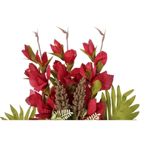 Bukiet płaska wiązanka nagrobna mix gladioli i gerber 68cm czerwony