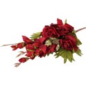 Bukiet płaska wiązanka nagrobna mix gladioli róż i piwonii 68cm czerwony