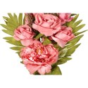 Bukiet płaska wiązanka nagrobna mix gladioli róż i piwonii 68cm różowy