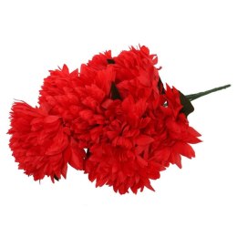 Czerwone Chryzantemy Sztuczne 62cm - 6 Szczegółowo Wykończonych Kwiatów w Bukiecie