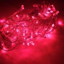 Dekoracja Świetlna na Zewnątrz 100 LED Sople Czerwone z Dodatkowym Gniazdem IP44