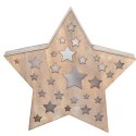 Drewniana Gwiazda Świąteczna z 10 LED, 24 cm, na Baterie, Do Użytku Wewnętrznego
