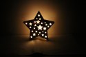 Drewniana Gwiazda Świąteczna z 10 LED, 24 cm, na Baterie, Do Użytku Wewnętrznego