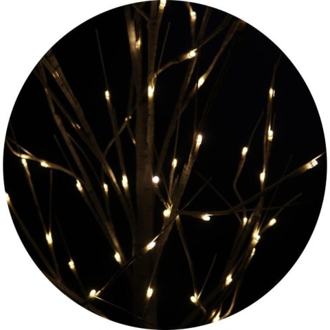 Drzewko dekoracyjne z białymi liśćmi i LED, 150cm, zewnętrzne IP44