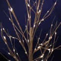 Drzewko dekoracyjne z białymi liśćmi i LED, 150cm, zewnętrzne IP44