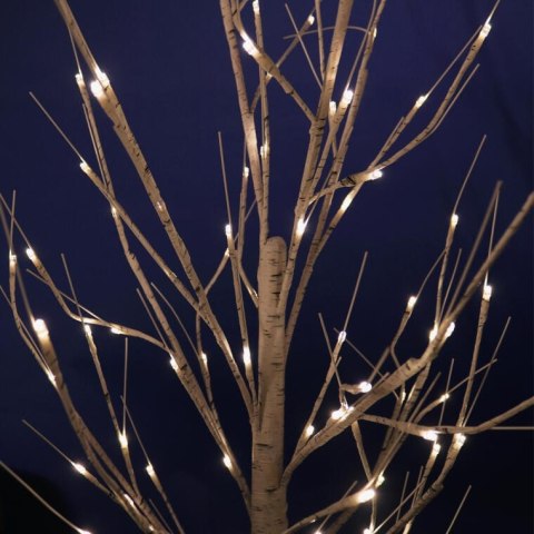 Drzewko dekoracyjne z białymi liśćmi i LED, 150cm, zewnętrzne IP44