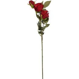 Gałązka 3 róż 65 cm kolor czerwony
