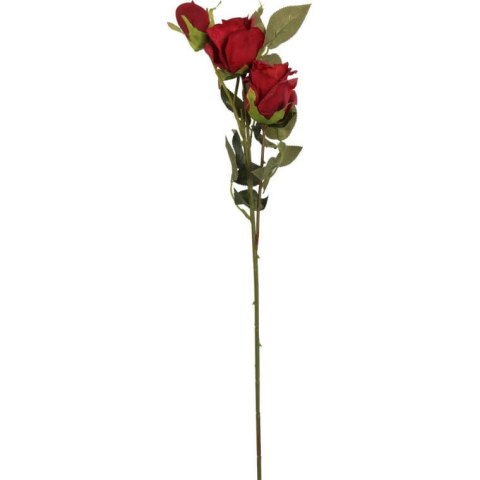 Gałązka 3 róż 65 cm kolor czerwony