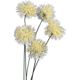 Gałązka dekoracyjna z 5 sztucznymi kwiatami czosnku, biała, 65 cm