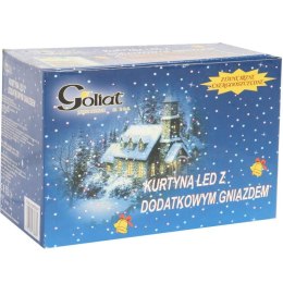 Kurtyna Świetlna Sople 100 LED Czerwona z Gniazdem Łączącym, Odporna na Warunki Atmosferyczne, Zewnętrzna IP44