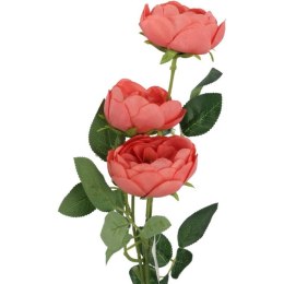 Różowa gałązka z 3 mini piwoniami 65cm do dekoracji wnętrz i nagrobków