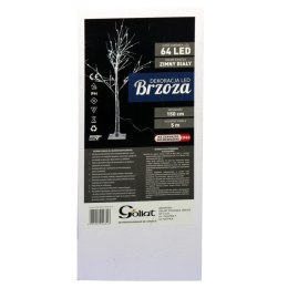 Świąteczne Drzewko Dekoracyjne z Oświetleniem LED 64 Lampki, Wysokość 150 cm, Kolor Biały, Zasilanie Sieciowe, Do Użytku Zewnętr