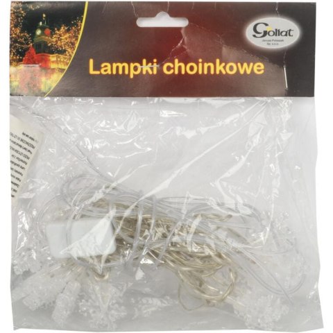 Świąteczne Lampki Choinkowe LED Śnieżynki - Białe, Zasilanie Sieciowe, 20 szt.