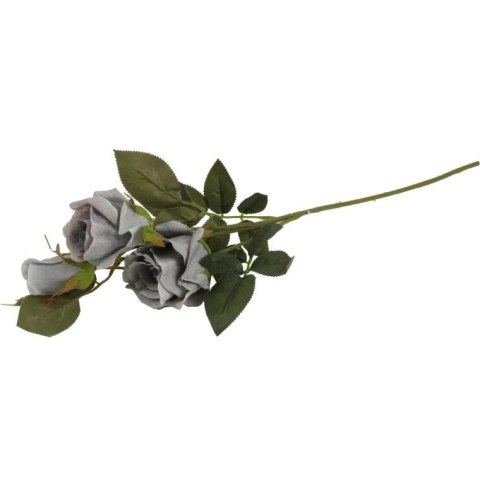 Sztuczne Róże na Gałązce w Kolorze Szarym - Dekoracja Wnętrz 65 cm
