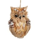 ZAWIESZKA ŚWIĄTECZNA SOWA Z NATURALNYCH MATERIAŁOW 17 CM