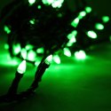 Zielone Lampki Choinkowe LED do Użytku Wewnętrzynego, 100 sztuk, Odporna na Przepalenie Jednej Diody, Zasilanie Sieciowe