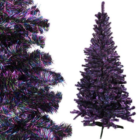 Choinka Świąteczna Fluo w Kolorach Zielonym i Fioletowym 210 cm